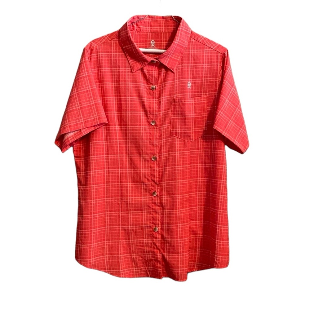 Little Donkey Andy plaid stretch button down shirt XL